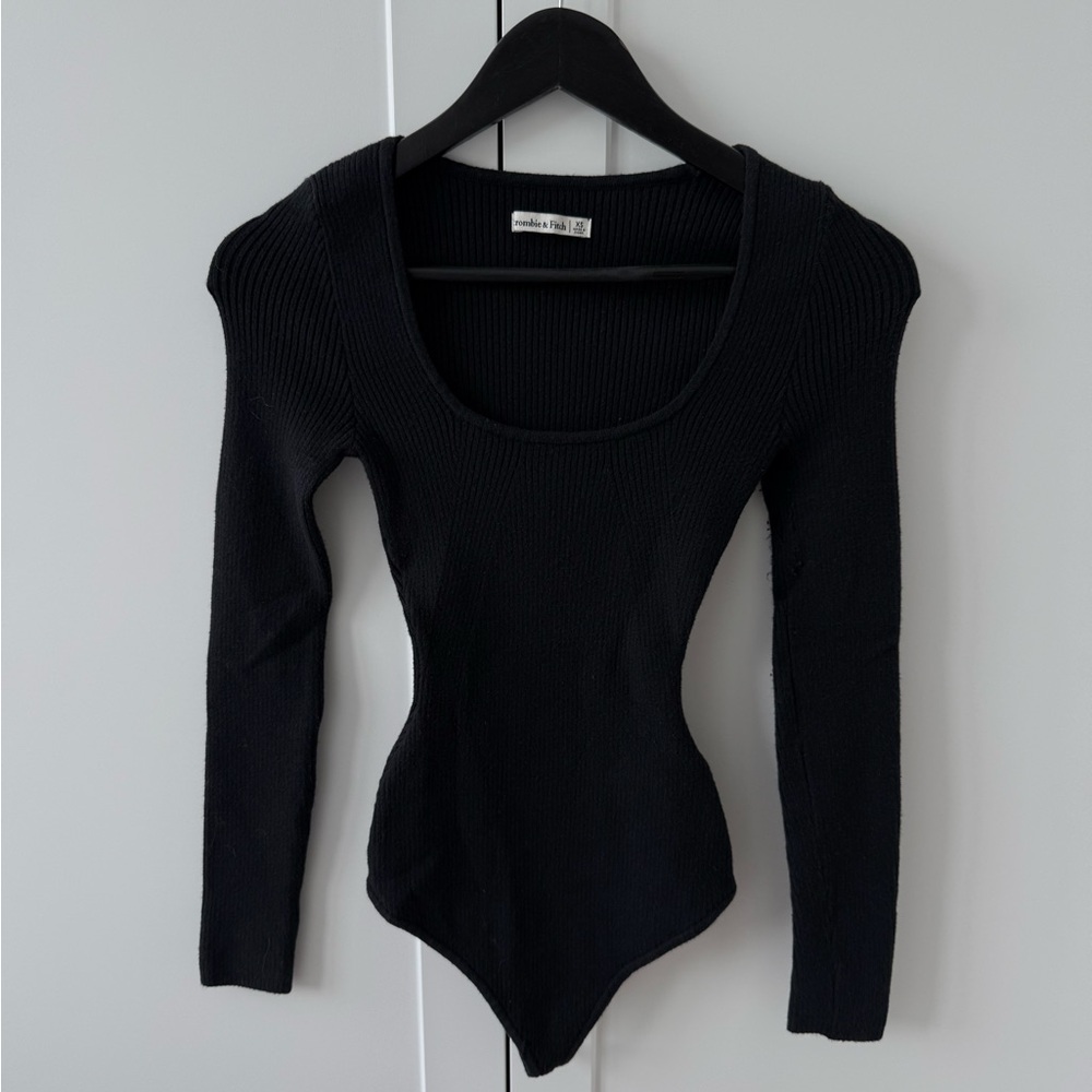 Abercrombie & Fitch Black Ribbed Bodysuit